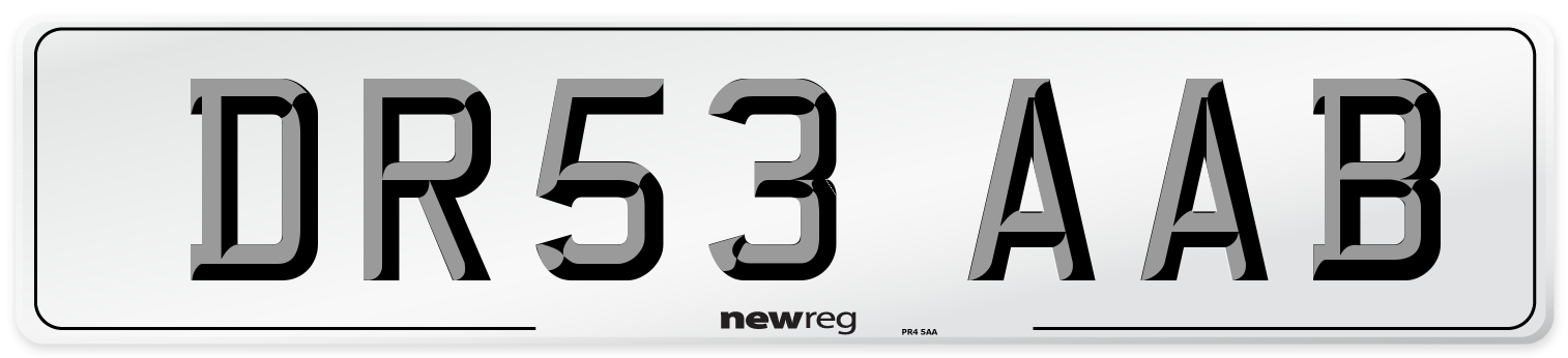 DR53 AAB Number Plate from New Reg